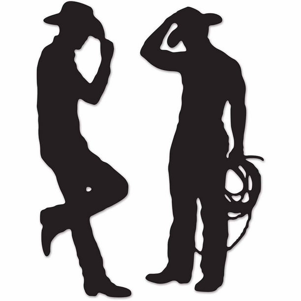 LEANING SLEEPING COWBOY & COWGIRL SILHOUETTE woodworking pattern plan 2 IN SET 